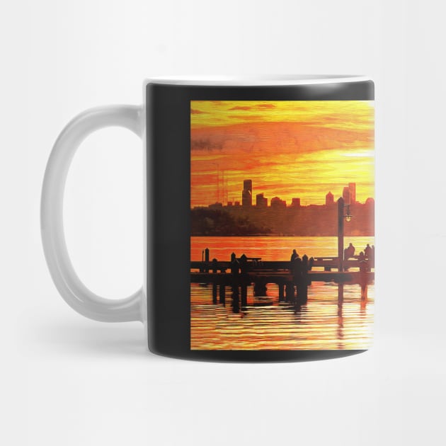 Happy Sunset Dock Dancer in Kirkland by SeaChangeDesign